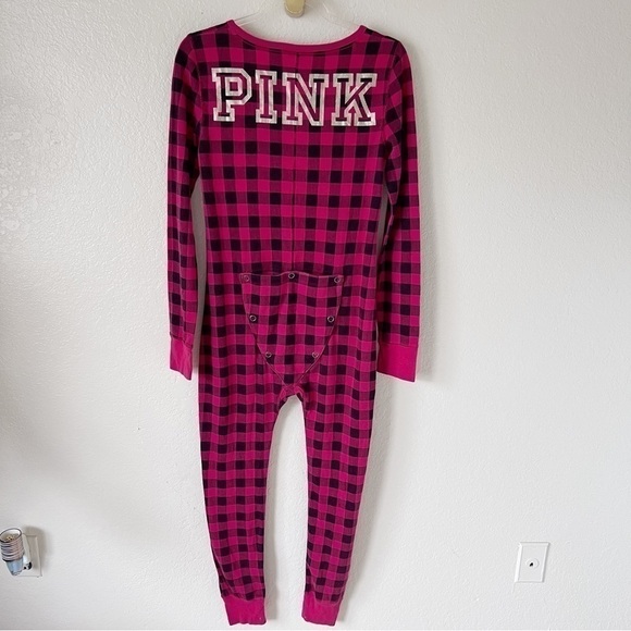 Victoria’s Secret pink red plaid onesie size medium - Picture 11 of 14